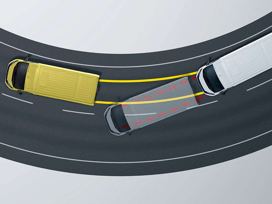 Opel Movano, демонстрація дії електронного контролю стійкості (ESC)