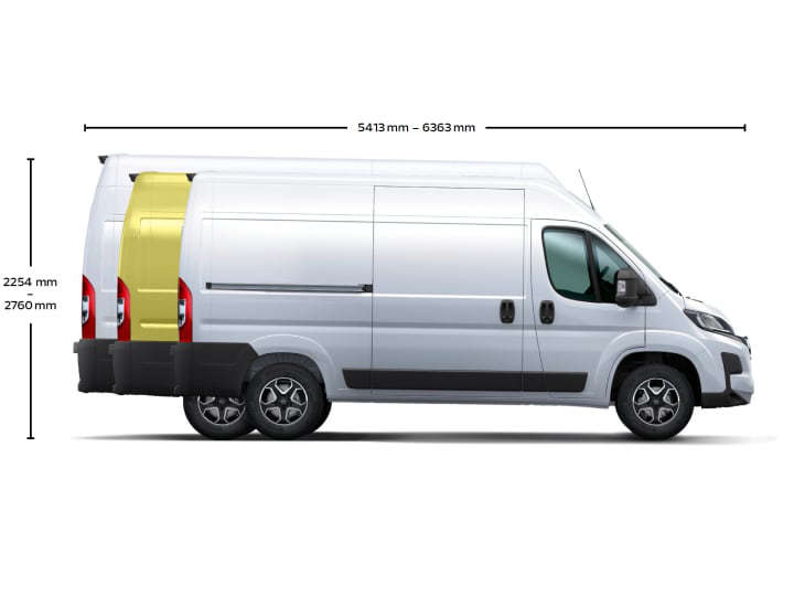 Opel Movano, різні варіанти довжини й висоти кузова